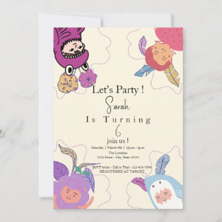 Little Cute Customised Girls birthday   Invitation