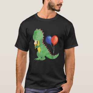 Little cute dinosaur with ice cream cone refreshme T-Shirt