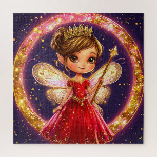Little Cute Fairy in red dress Jigsaw Puzzle