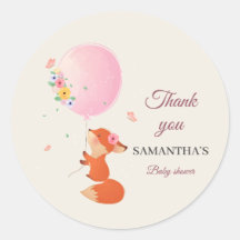 Little cute fox with balloon sticker