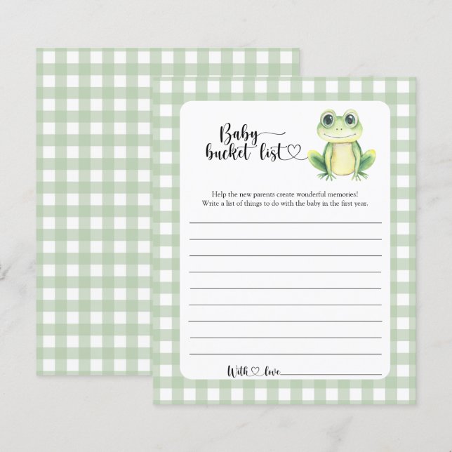 Little cute frog - Baby bucket list (Front/Back)