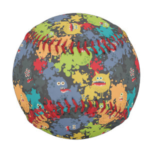 Little cute funny monsters baseball