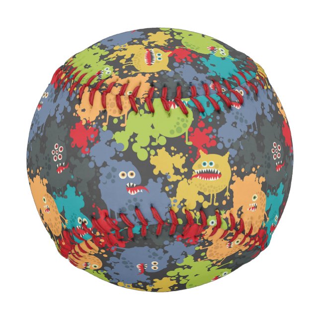 Little cute funny monsters baseball (Front)