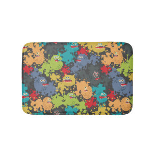 Little cute funny monsters bath mat