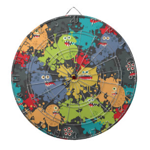 Little cute funny monsters dartboard