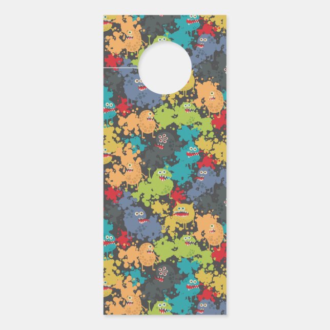 Little cute funny monsters door hanger (Front)