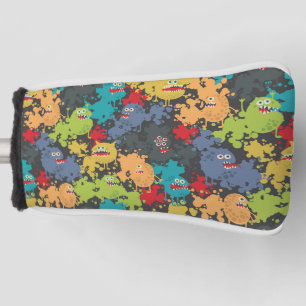Little cute funny monsters golf head cover