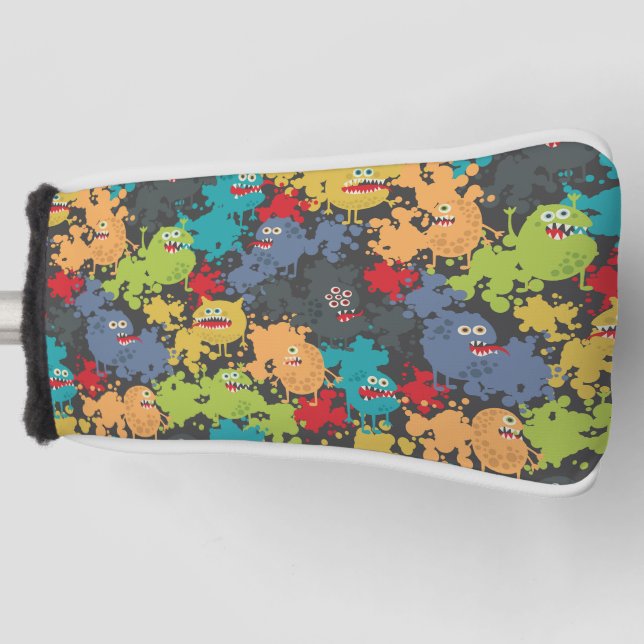 Little cute funny monsters golf head cover (Front)