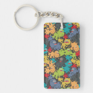 Little cute funny monsters key ring