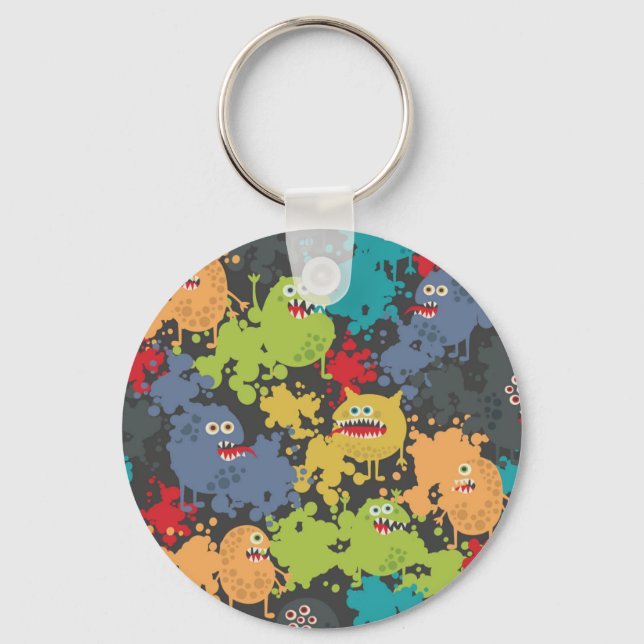 Little cute funny monsters key ring (Front)
