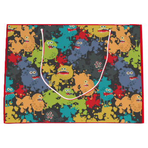 Little cute funny monsters large gift bag