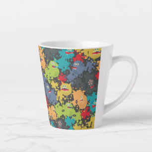 Little cute funny monsters latte mug