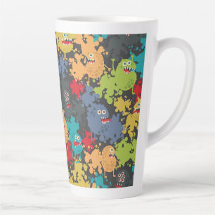 Little cute funny monsters latte mug