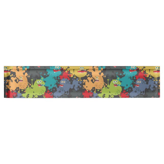 Little cute funny monsters nameplate (Front)