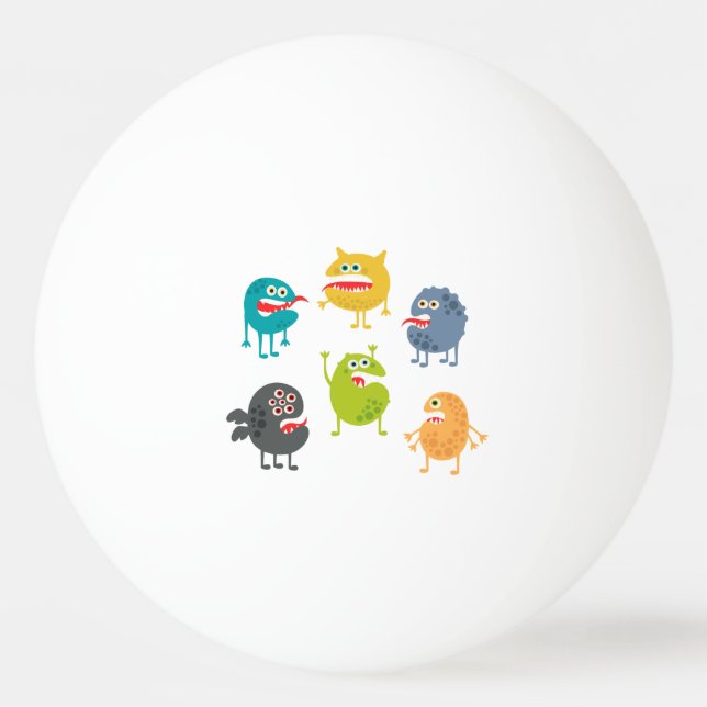 Little cute funny monsters ping pong ball (Front)
