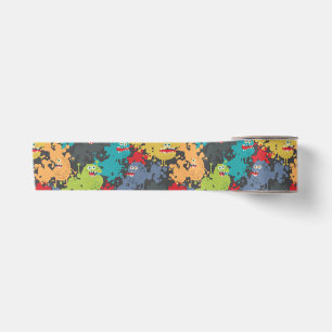 Little cute funny monsters satin ribbon