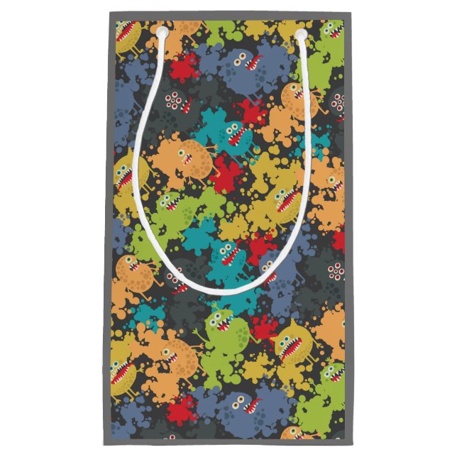 Little cute funny monsters small gift bag (Front)