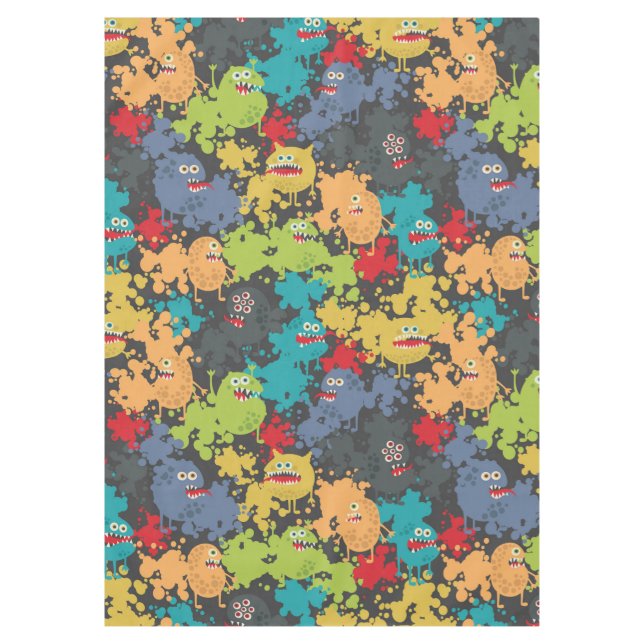 Little cute funny monsters tablecloth (Front)