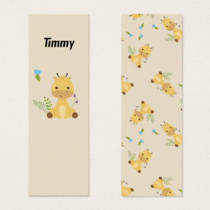 Little cute giraffe personalised brown bookmark