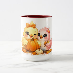 Little Cute Halloween Bird Pair Ceramic Mug