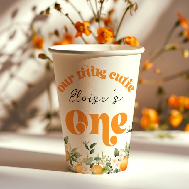 Little cutie 1st birthday citrus oranges paper cups (Creator Uploaded)