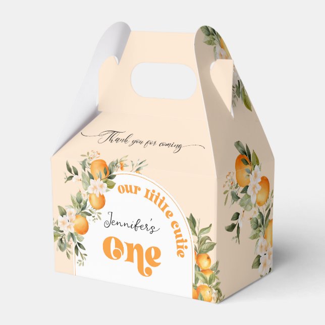 Little cutie 1st birthday party favour box (Front Side)