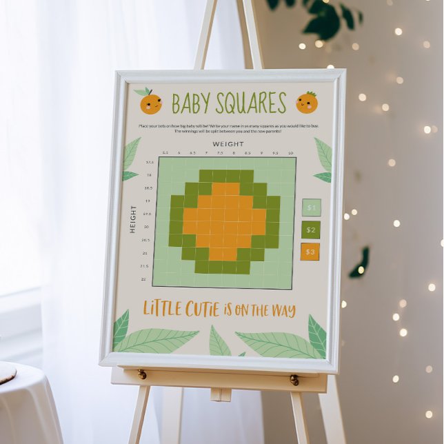 Little Cutie Baby Shower Betting Squares Sign (Creator Uploaded)