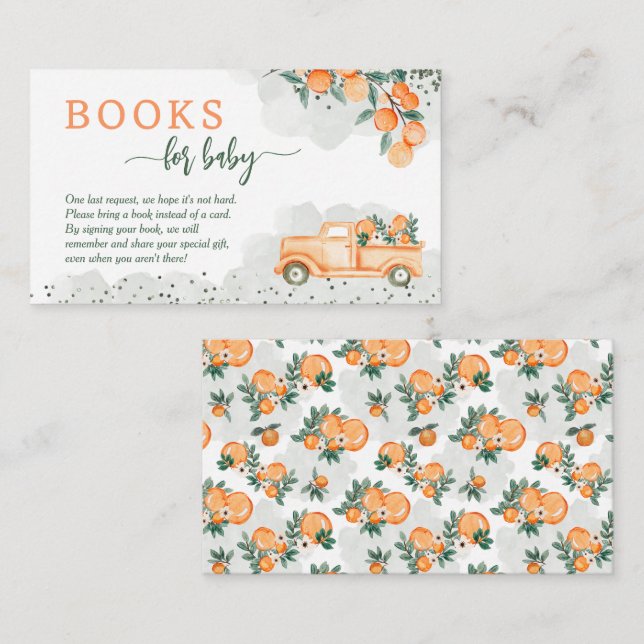 Little Cutie Baby Shower Books for Baby Enclosure Card (Front/Back)