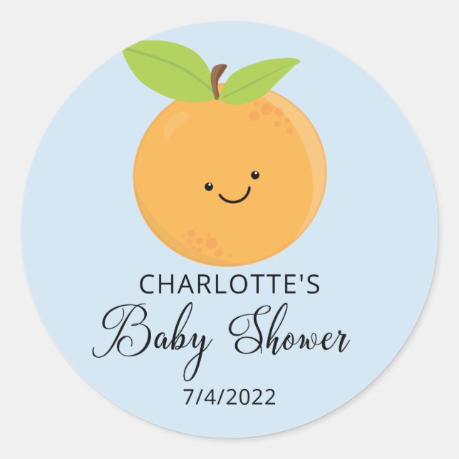 Little Cutie Baby Shower Classic Round Sticker (Front)
