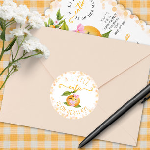 Little Cutie Baby Shower Classic Round Sticker