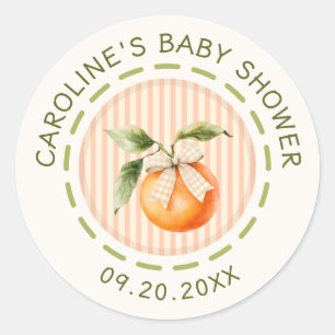 Little Cutie Baby Shower Classic Round Sticker