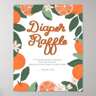 Little Cutie Baby Shower Diaper Raffle Sign