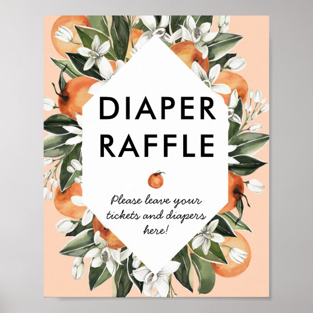 Little Cutie Baby Shower Diaper Raffle Sign (Front)