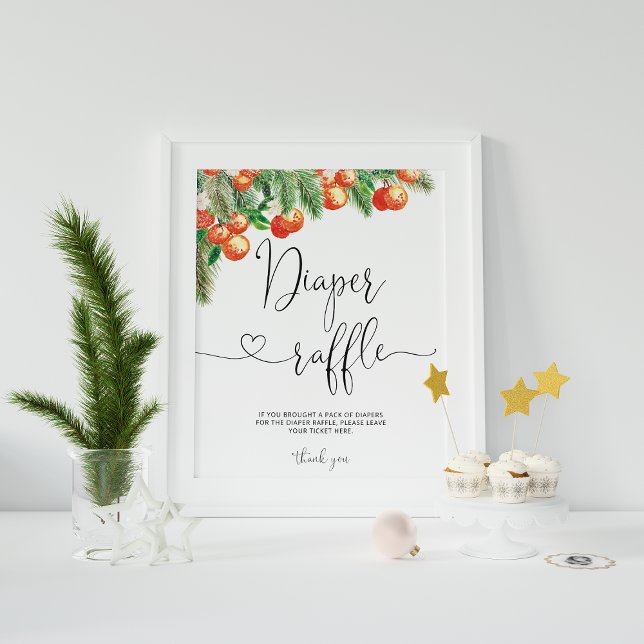 Little Cutie baby shower diaper raffle sign (Creator Uploaded)