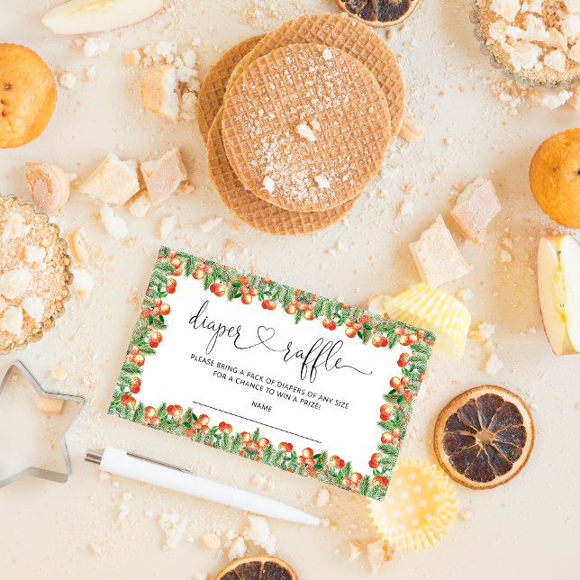 Little cutie baby shower diaper raffle ticket enclosure card (Creator Uploaded)