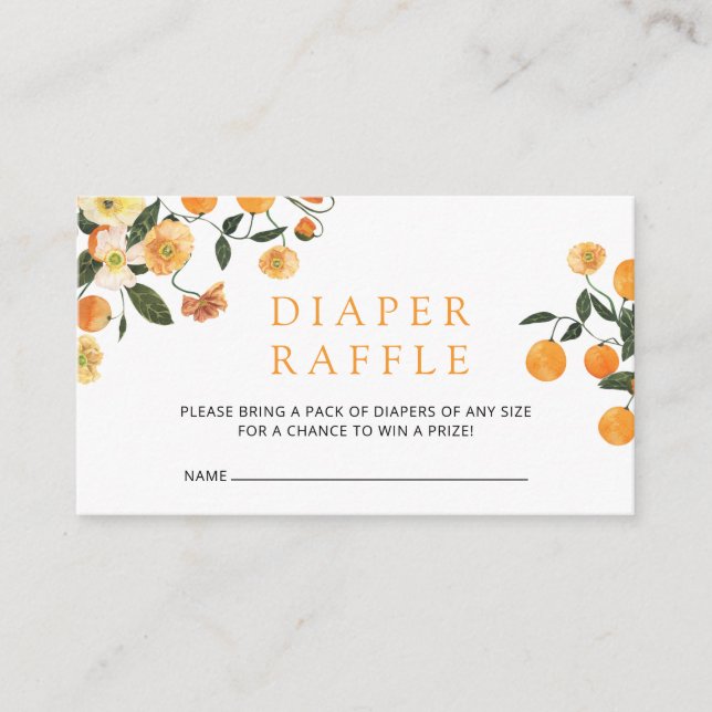 Little cutie baby shower diaper raffle tickets enc enclosure card (Front)
