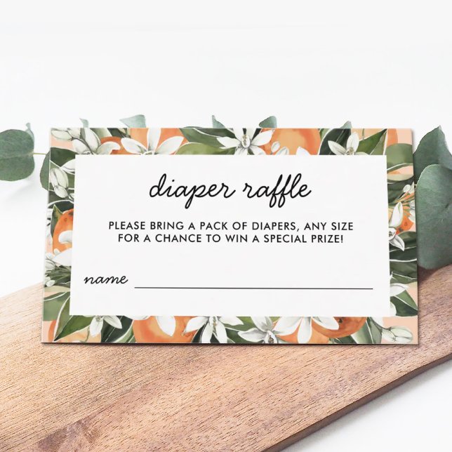 Little Cutie Baby Shower Diaper Raffle Tickets Enclosure Card (Creator Uploaded)