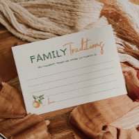 Little Cutie Baby Shower Family Traditions Card