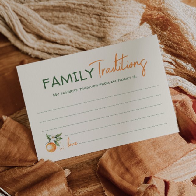 Little Cutie Baby Shower Family Traditions Card (Creator Uploaded)