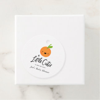 Little Cutie Baby Shower Hand Lettered Cutie Orang Favour Tags