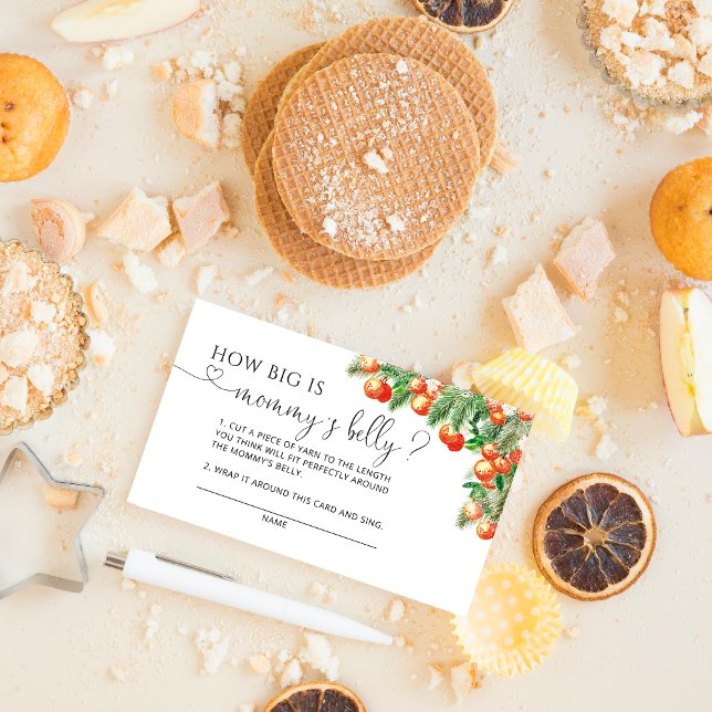 Little Cutie baby shower How Big Is mummy's belly  Enclosure Card (Creator Uploaded)