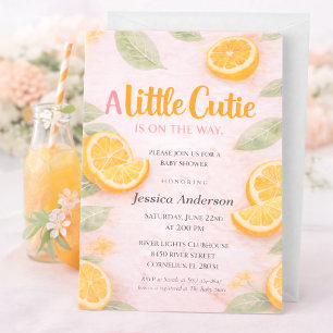 Little Cutie Baby Shower Invitation Citrus Orange