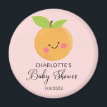 Little Cutie Baby Shower Magnet<br><div class="desc">A little cutie is on the way baby shower design featuring an adorable little clementine orange set on a light pink background.  Visit our shop to view our adorable little cutie design collection.</div>