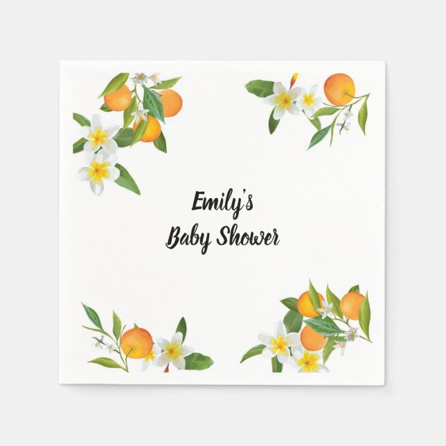 Little Cutie Baby Shower Napkins (Front)