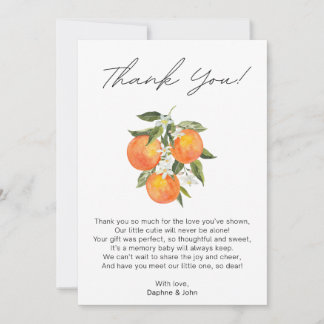 Little Cutie Baby Shower Thank You Card
