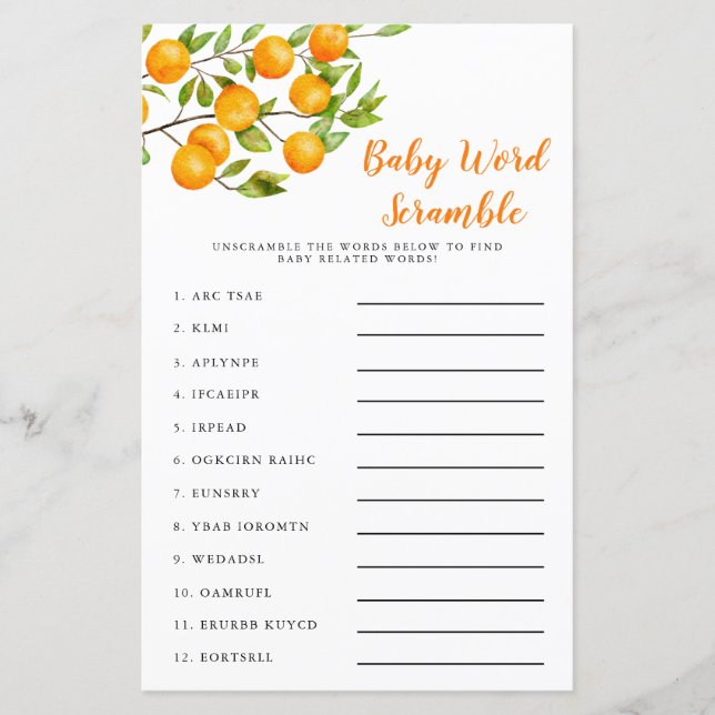 Little Cutie Baby Word Scramble Game (Front)