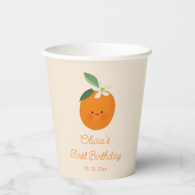 Little Cutie Birthday Paper Cups (Front)