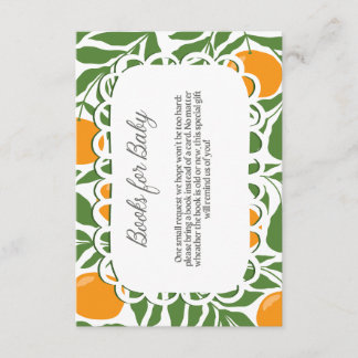 Little Cutie Citrus Baby Shower Books For Baby  Enclosure Card