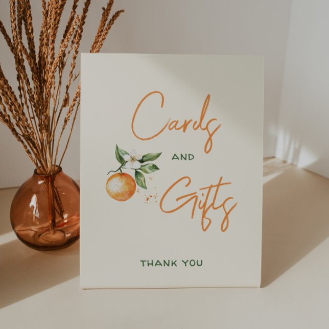 Little Cutie Citrus Baby Shower Cards and Gifts Pedestal Sign (Creator Uploaded)