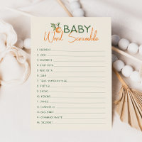 Little Cutie Citrus Baby Word Scramble Game Card